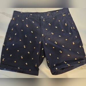 H&M Navy Blue Printed Men's Shorts